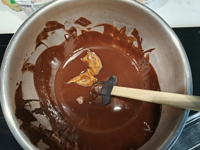 The butter/chocolate/caramel mix